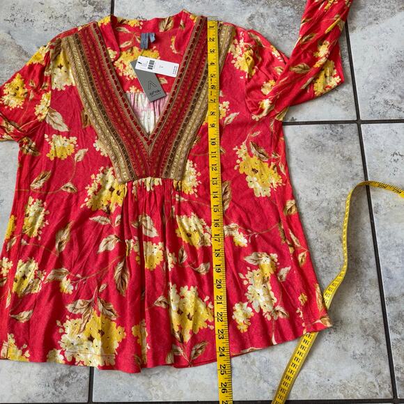 Anthropologie Bl-nk Stephanie Long Sleeve Boho Top NWT $118 - Picture 7 of 10